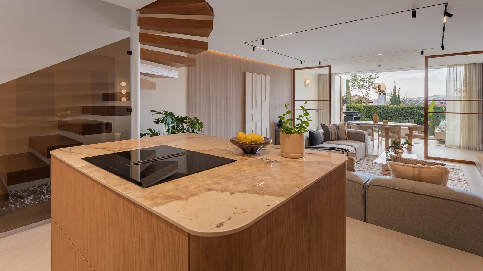 Casa Tulu — kitchen island and open living space